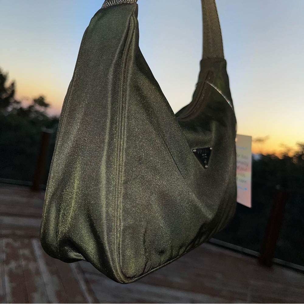 Prada: Tessuto Nylon Shoulder Bag (Dark Green) - Picture 11 of 17